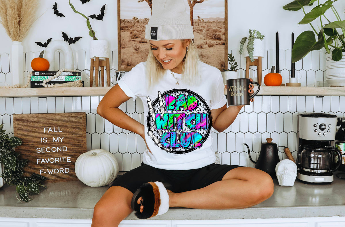 Bad witch club skellie peace colorful words 2438 DTF TRANSFER