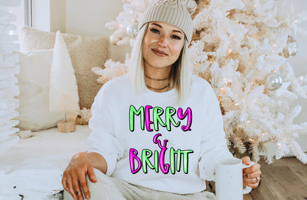 Merry & bright bright colors DTF TRANSFER