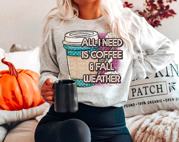 All i need is coffee and fall weather (polkadot cup) 2383 DTF TRANSFER