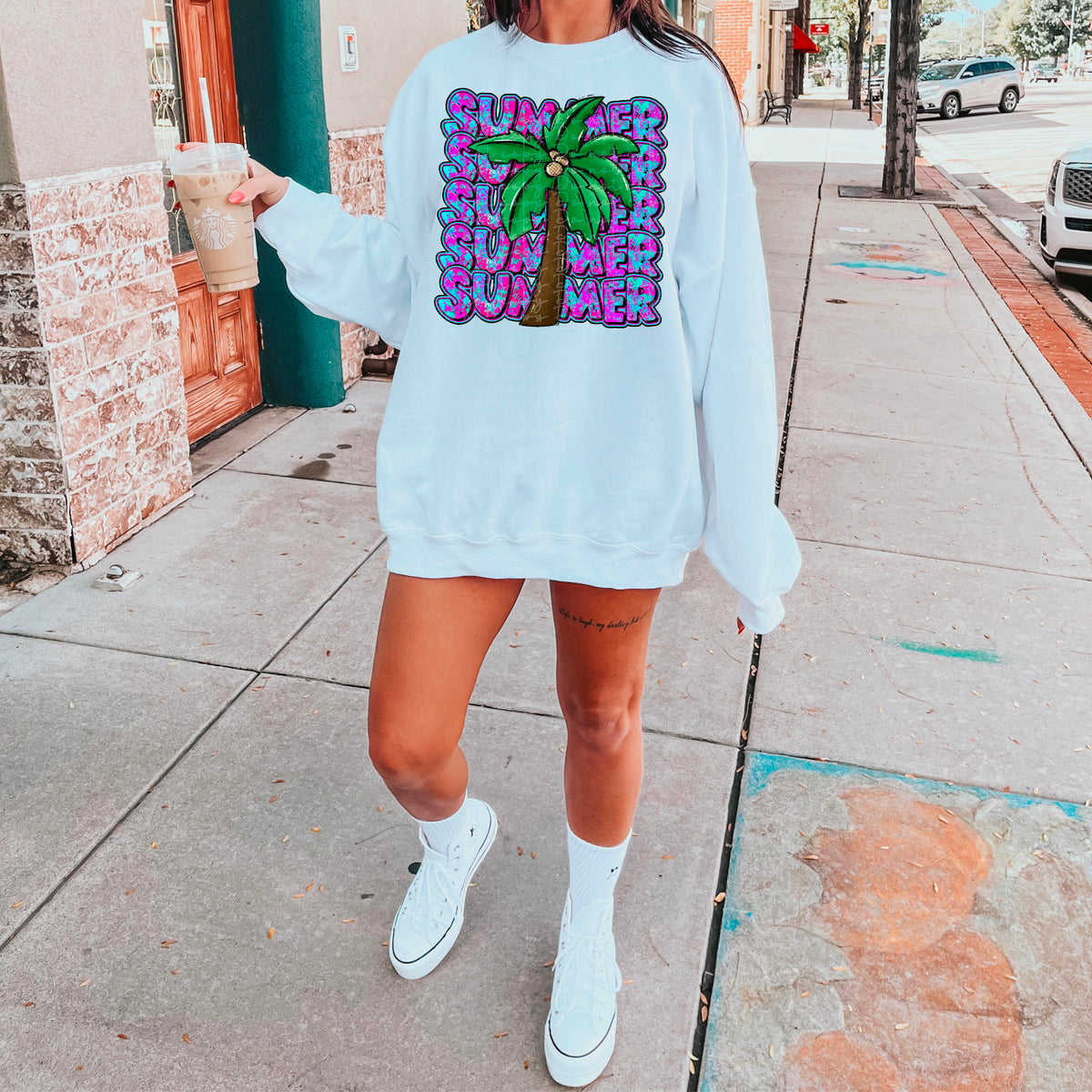 Summer stacked colorful palm tree 2408 DTF TRANSFER