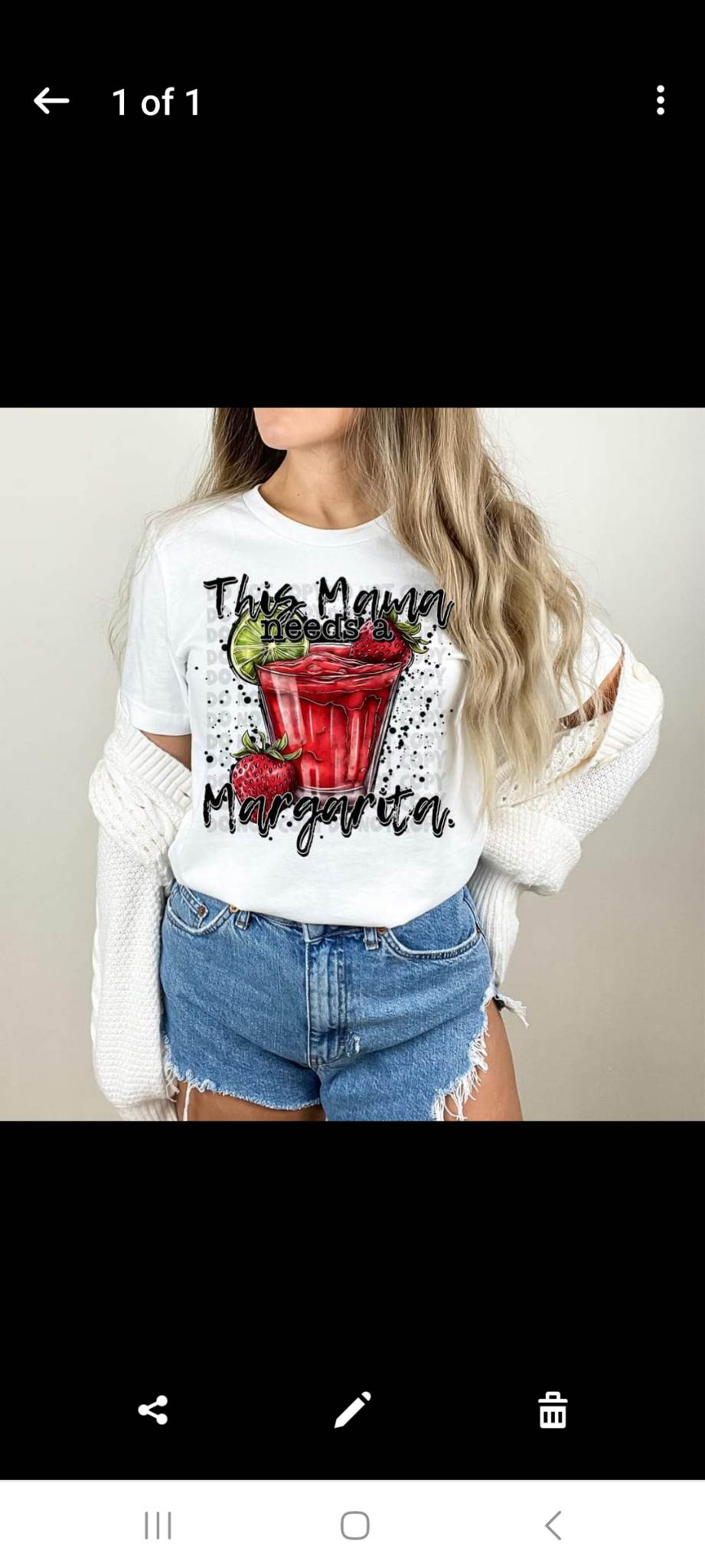 This mama needs a margarita (strawberry margarita) 2299 DTF Transfer