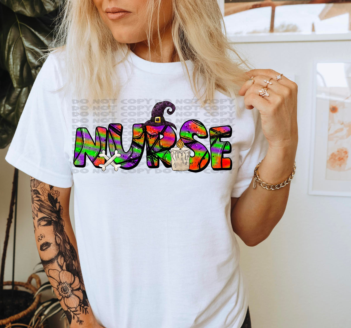 Nurse brightcolors witch hat 2287 DTF Transfer