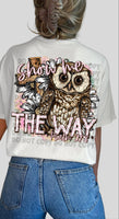 Show me the way (cross, owl and daisies)  2240 DTF TRANSFER