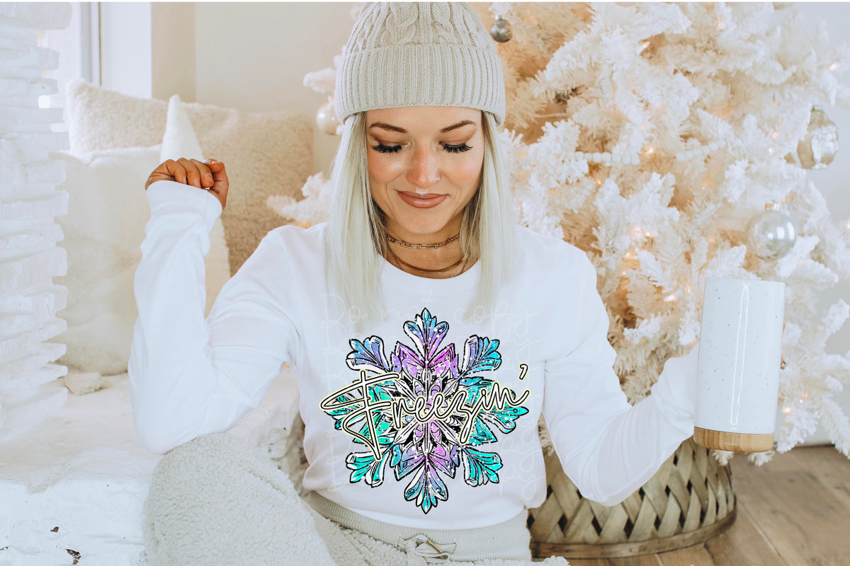 Freezin' colorful snowflake 2221 DTF TRANSFER