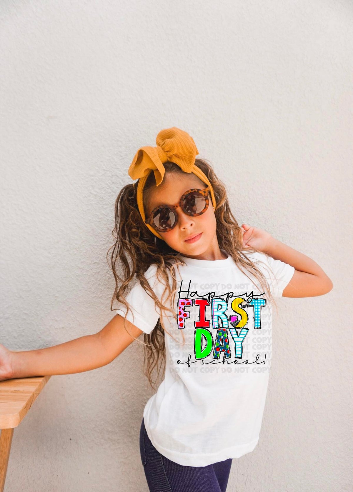 Happy first day of school bubble letters 2283 DTF Transfer