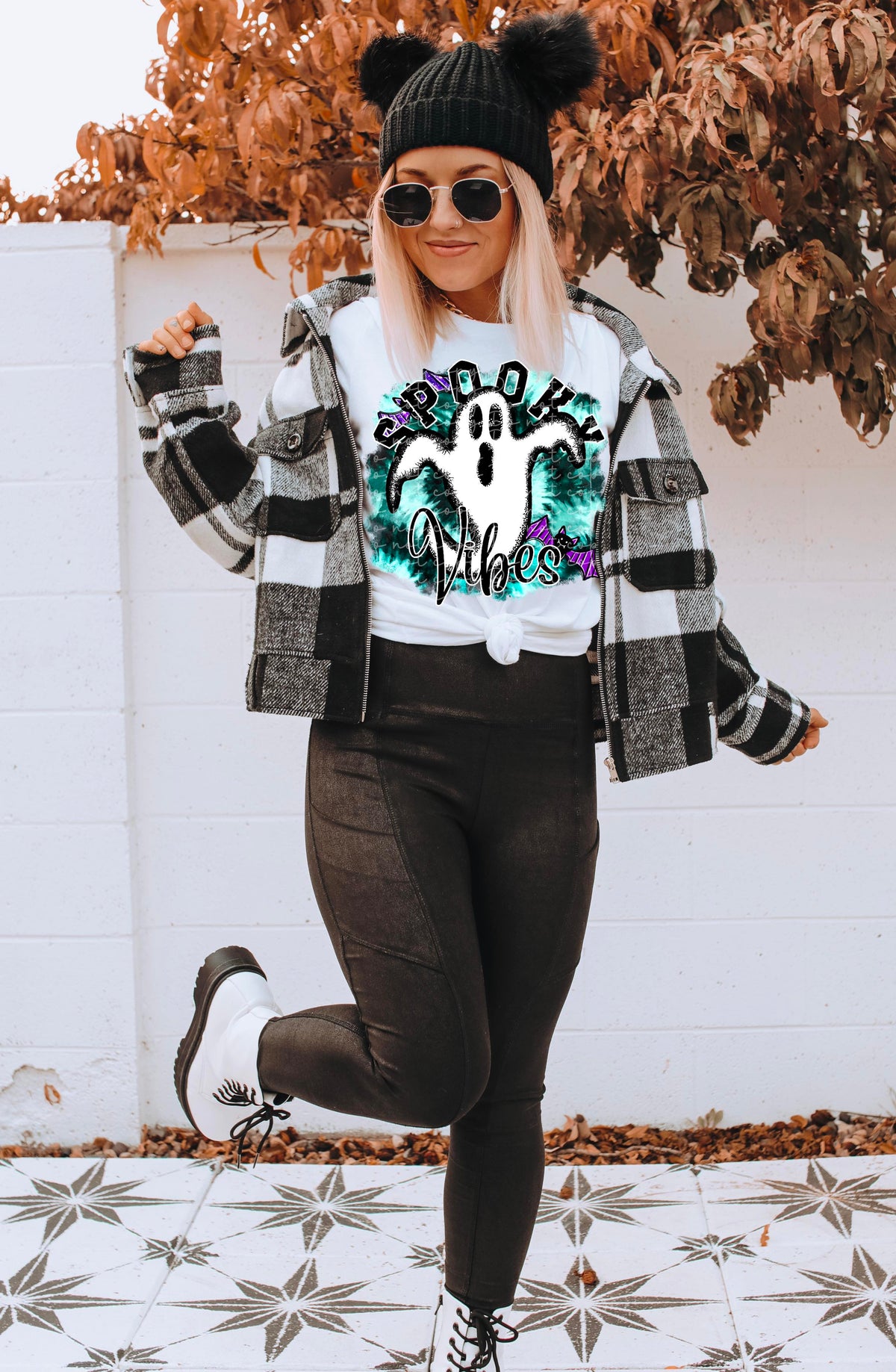 Spooky vibes ghost tye dye background 2210 DTF TRANSFER