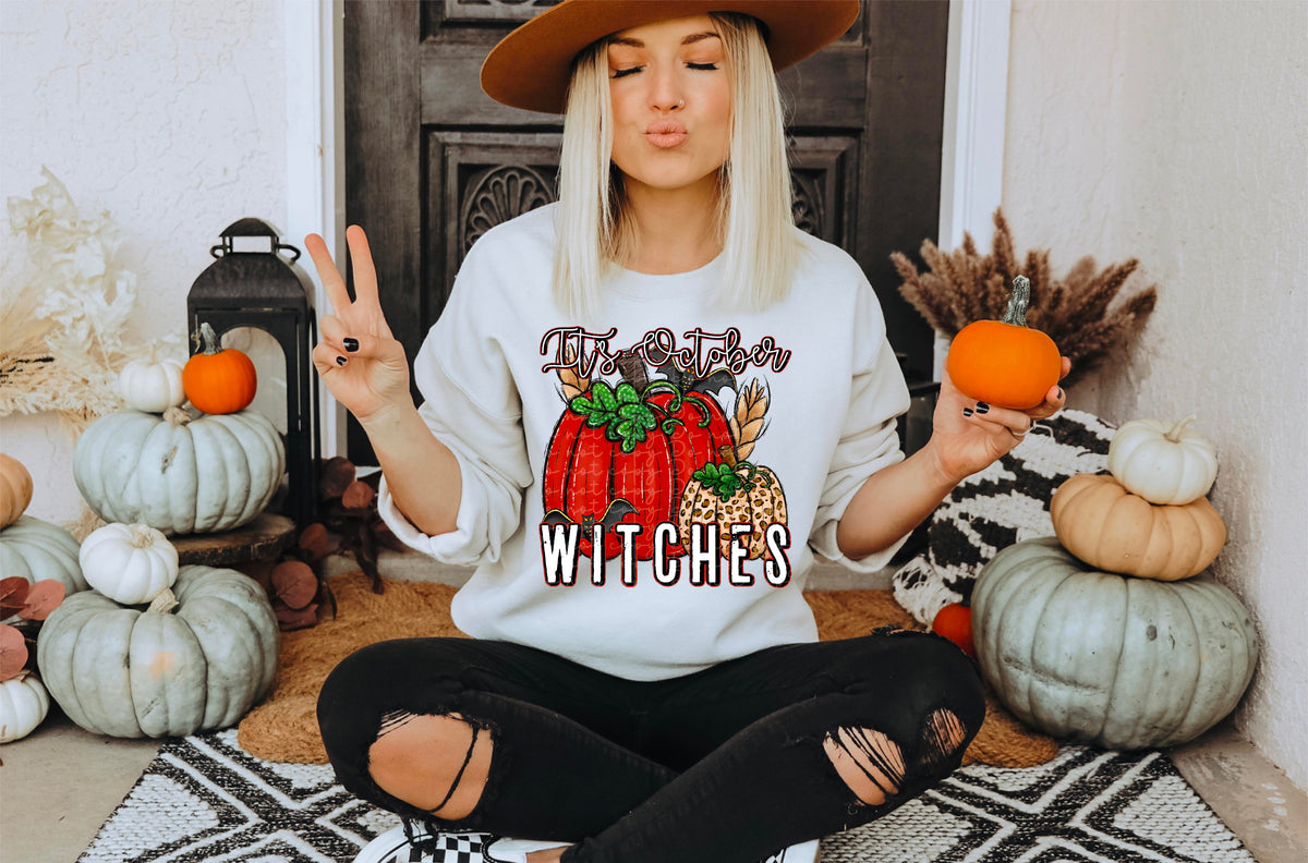 Its october witches (red pumpkin, leopard pumpkin) 2316 DTF Transfer