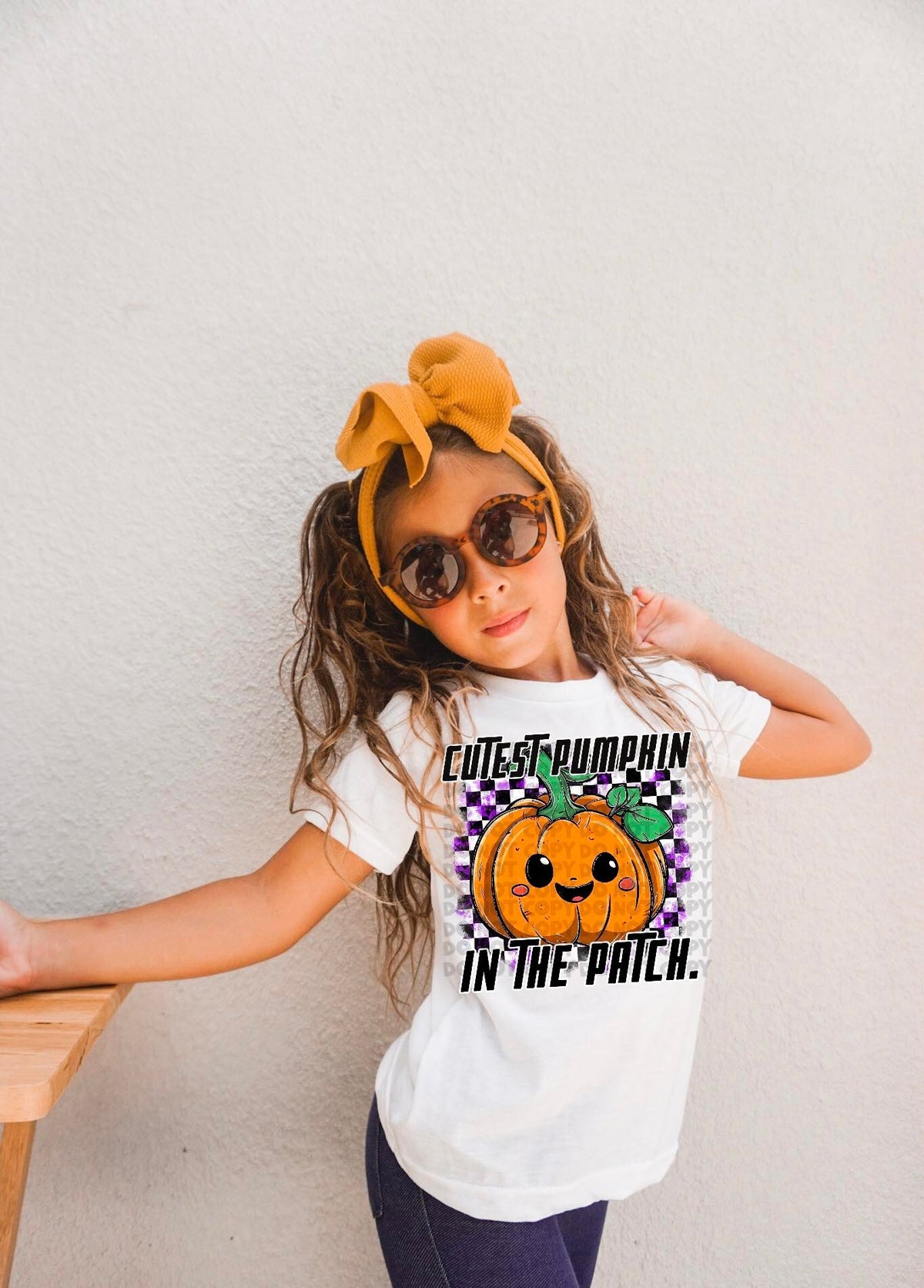 Cutest pumpkin in the patch (pumpkin checkered background) 2286 DTF Transfer