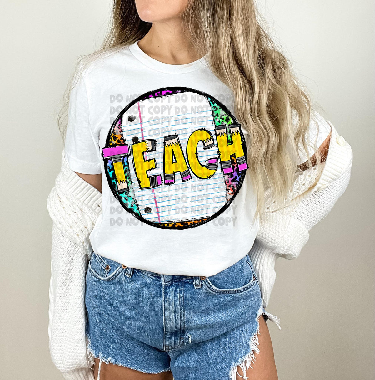 Teach circle with paper LF leopard 2281 DTF Transfer