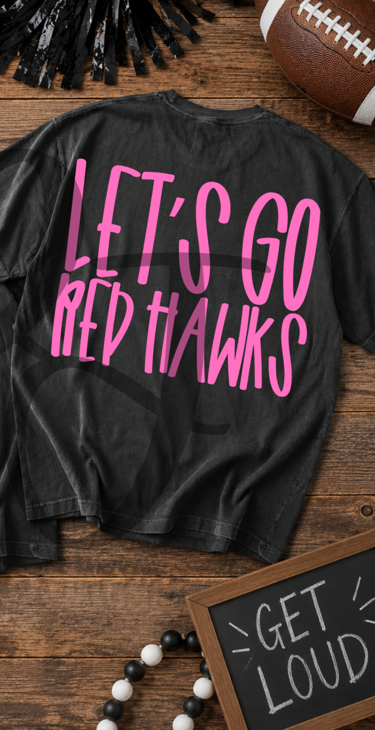 Lets go red hawks- pink (Parker) DTF Transfer