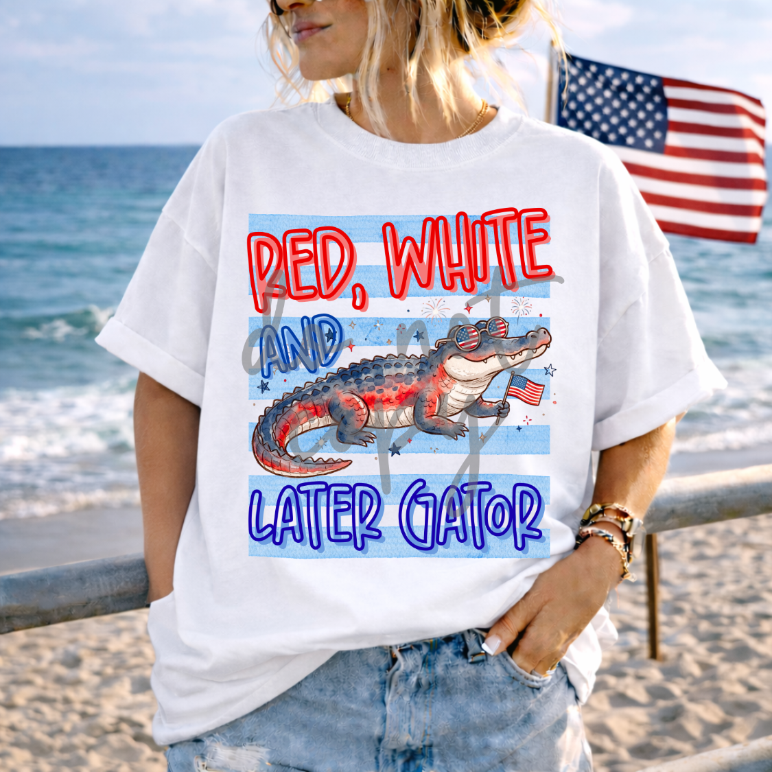 Red white and later gator (Parker) DTF Transfer
