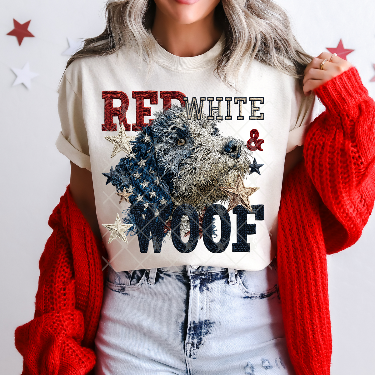 Red White & Woof Bernedoodle (TTD) DTF Transfer