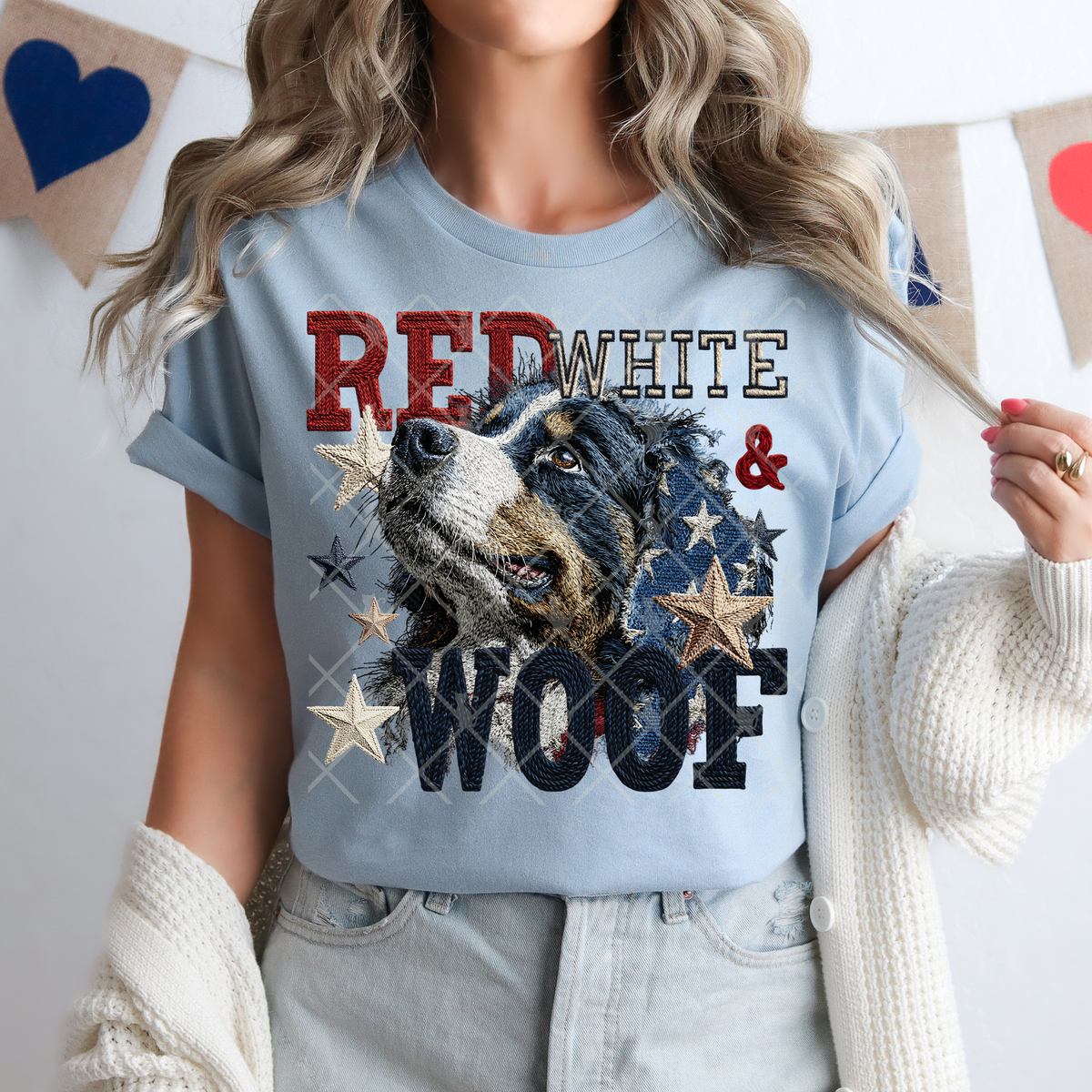 Red white & woof bernese mountain dog (TTD) DTF Transfer