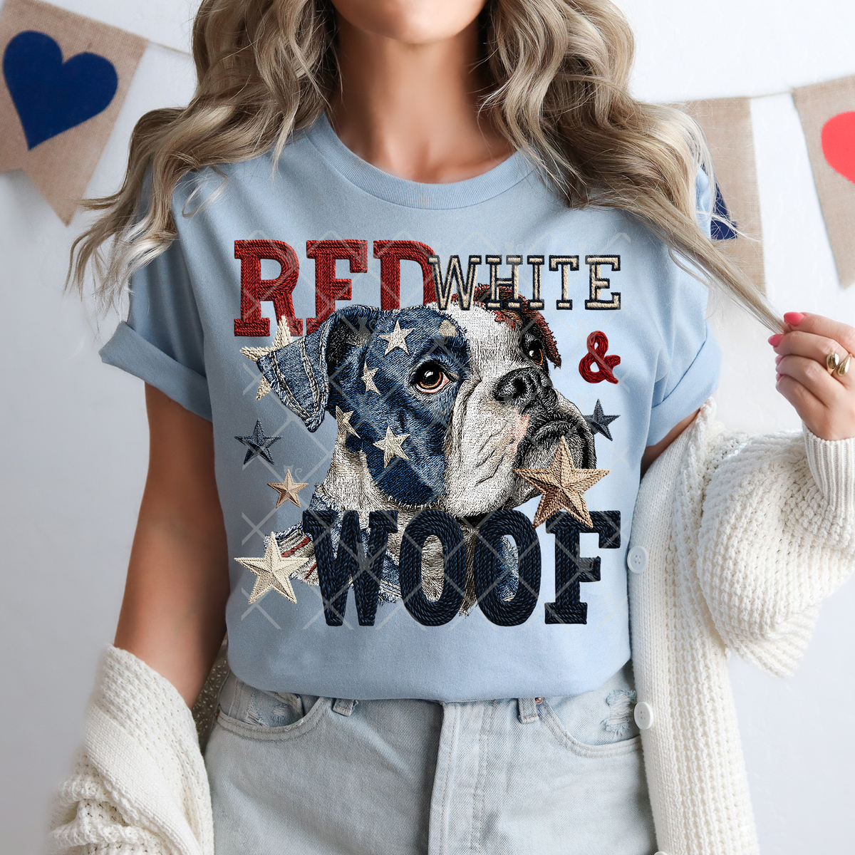 Red white & woof boxer (TTD) DTF Transfer