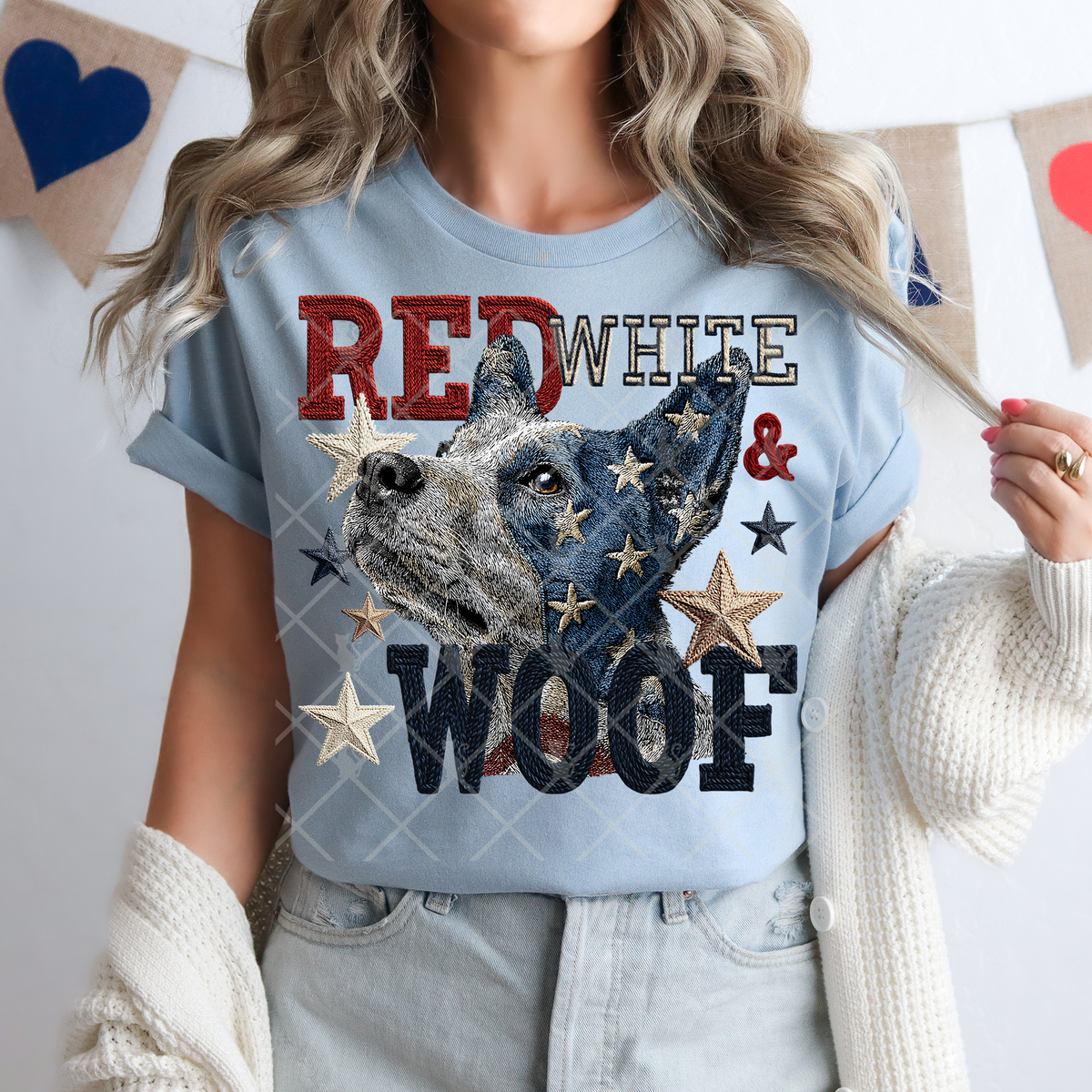 Red white & woof cattle dog (TTD) DTF Transfer
