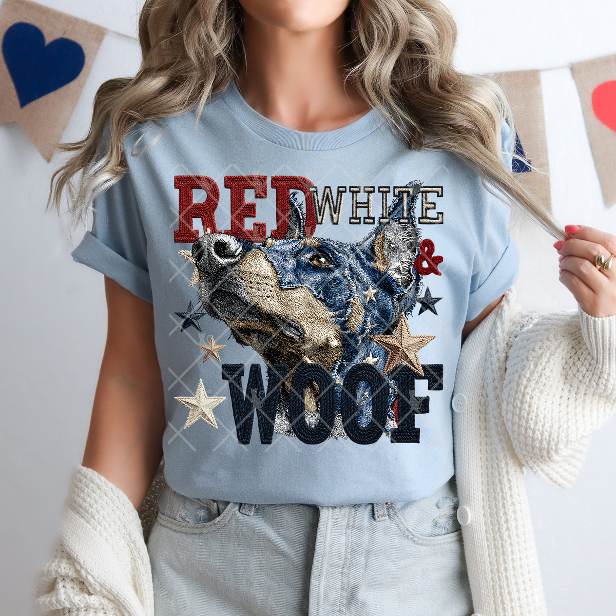 Red white & woof doberman (TTD) DTF Transfer