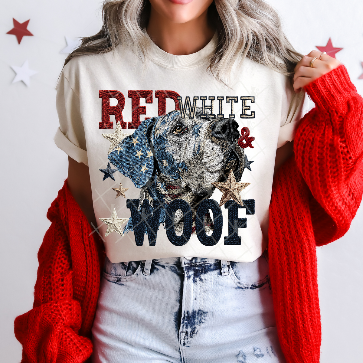 Red white & woof great dane (TTD) DTF Transfer