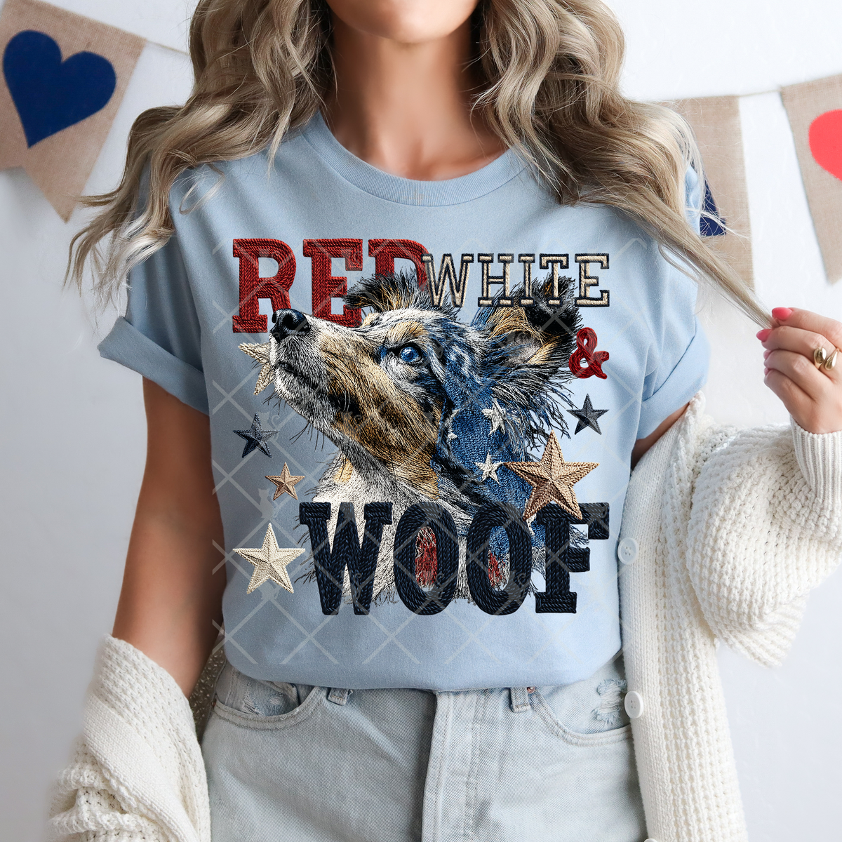 Red white & woof sheltie (TTD) DTF Transfer