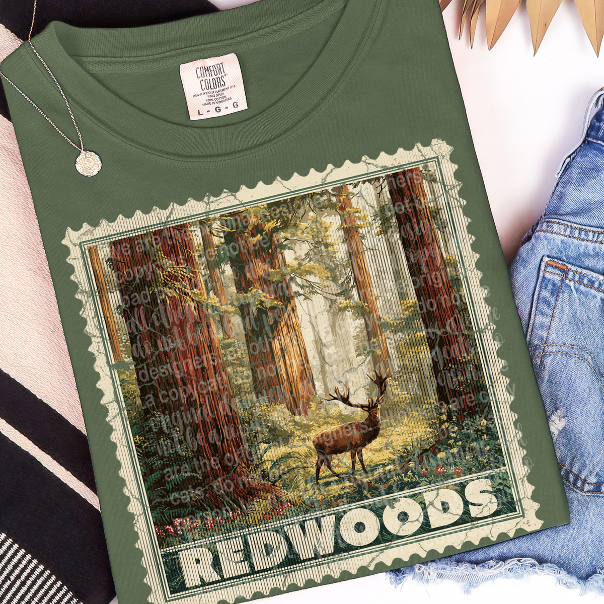 Redwoods vintage stamp (TTD) DTF transfer
