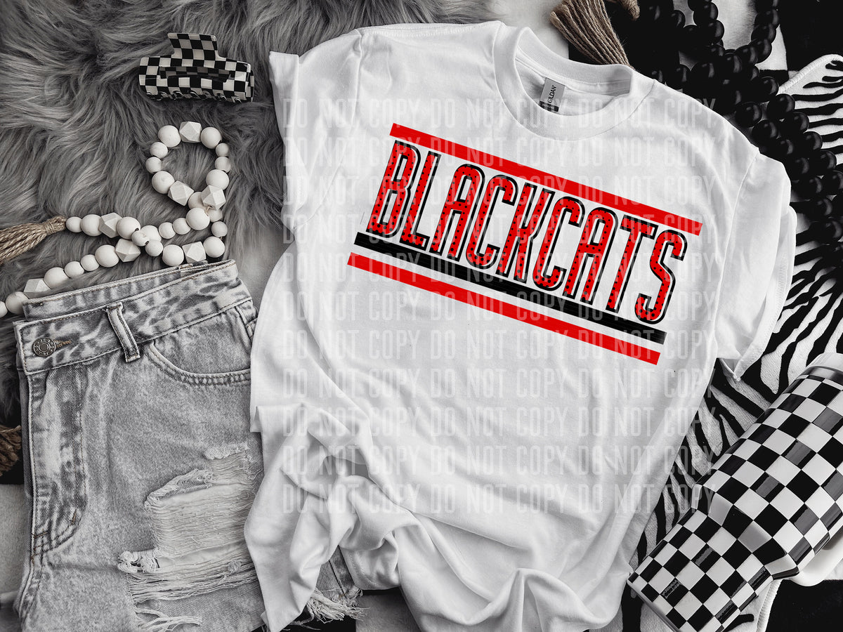 Retro Red and Dot Blackcats (Caplinger) DTF transfer
