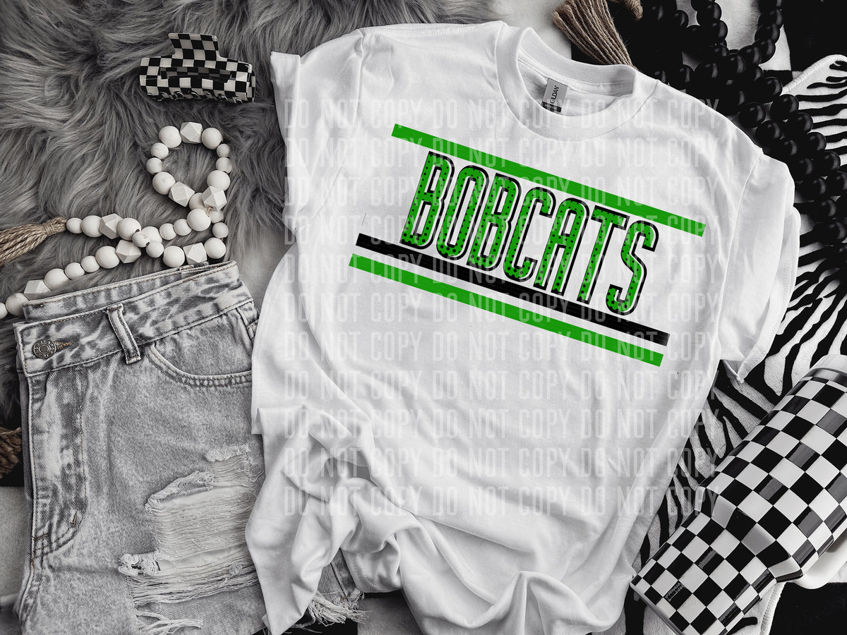 Retro Green and Dot Bobcats (Caplinger) DTF transfer
