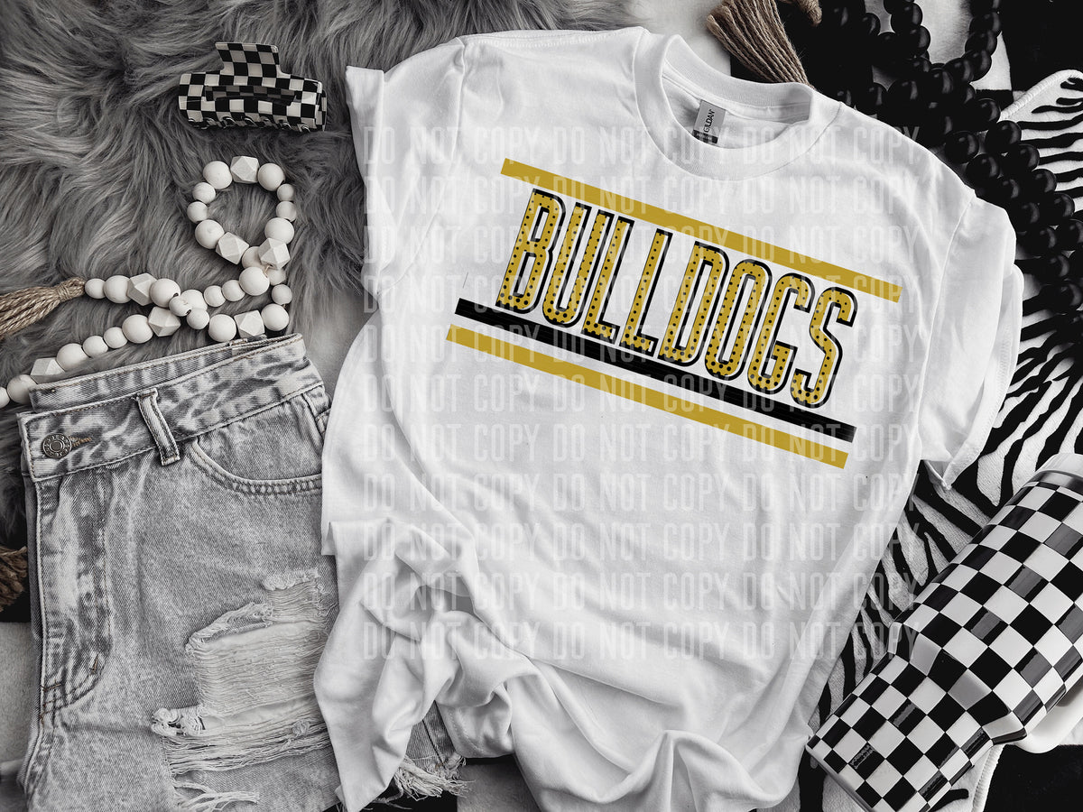Retro Gold and Dot Bulldogs (Caplinger) DTF transfer