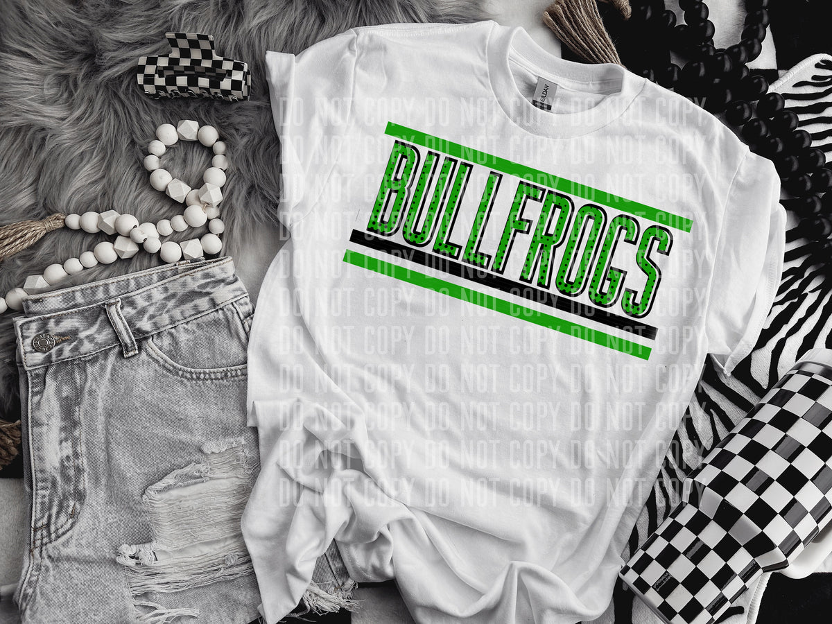 Retro Green and Dot Bullfrogs (Caplinger) DTF transfer