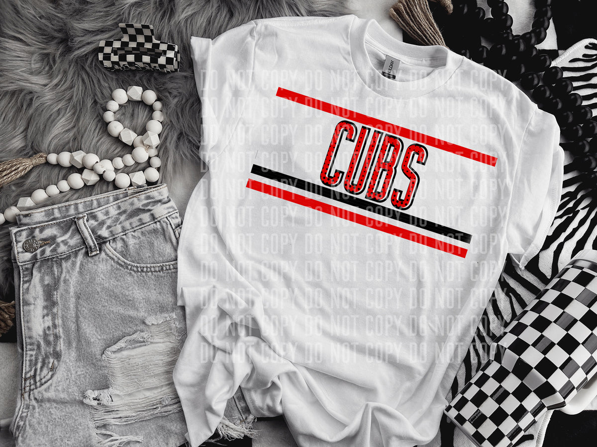 Retro Red and Dot Cubs (Caplinger) DTF transfer