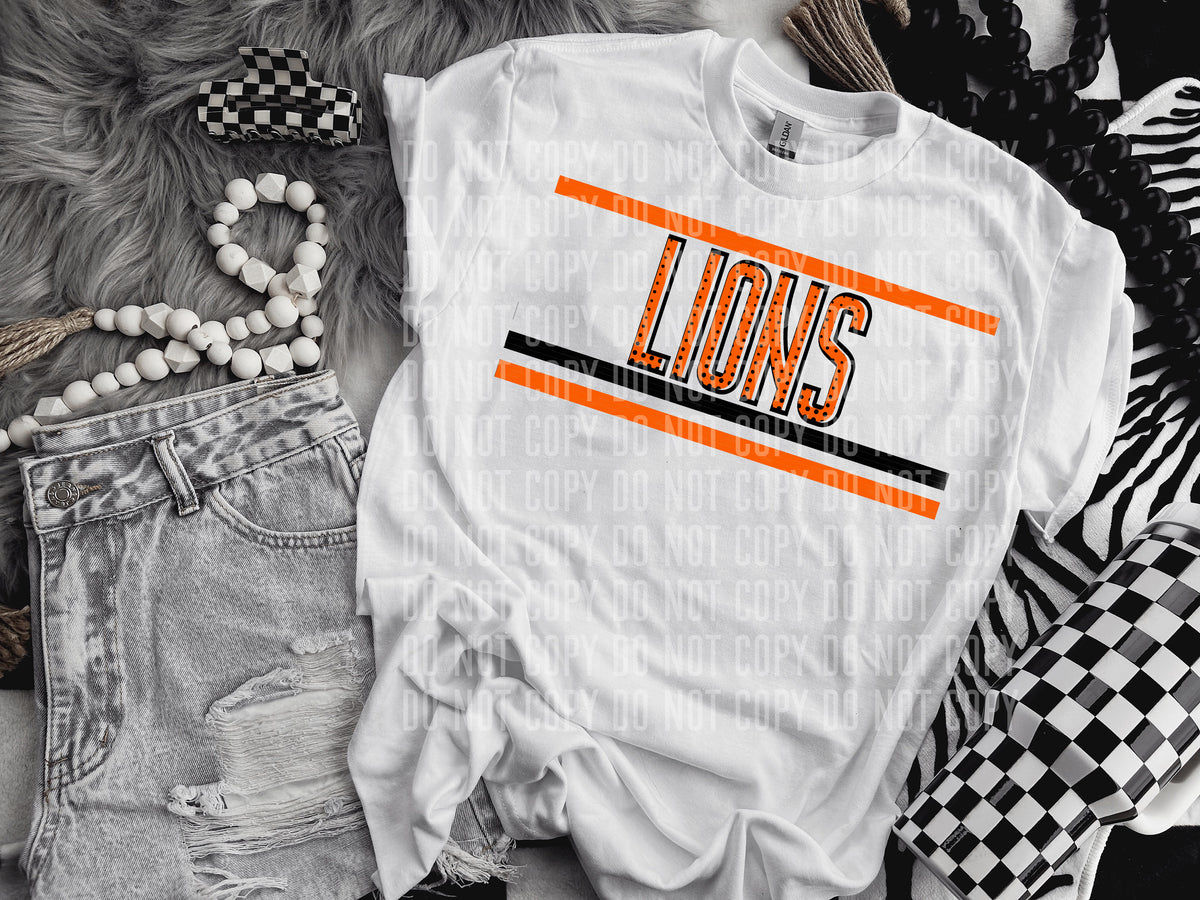 Retro Orange and Dot Lions (Caplinger) DTF transfer