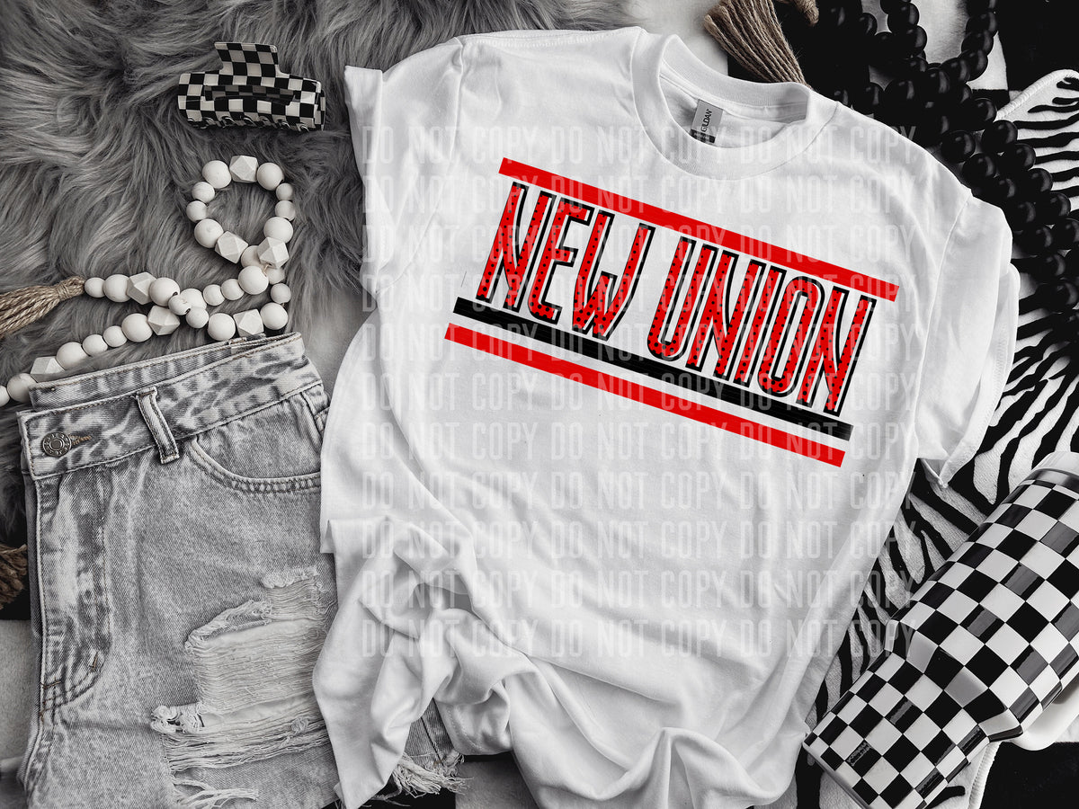 Retro Red and Dot New Union (Caplinger) DTF transfer