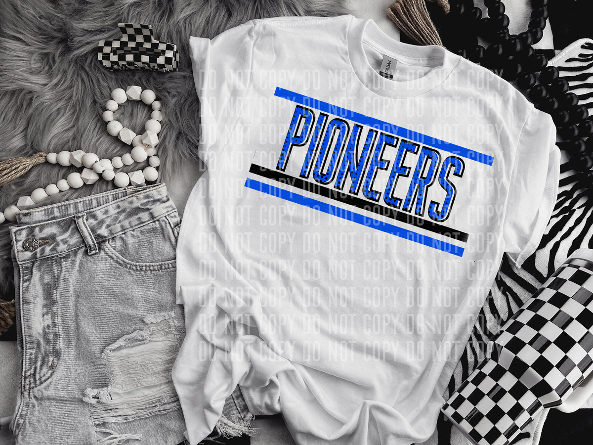 Retro Blue and Dot Pioneers (Caplinger) DTF transfer