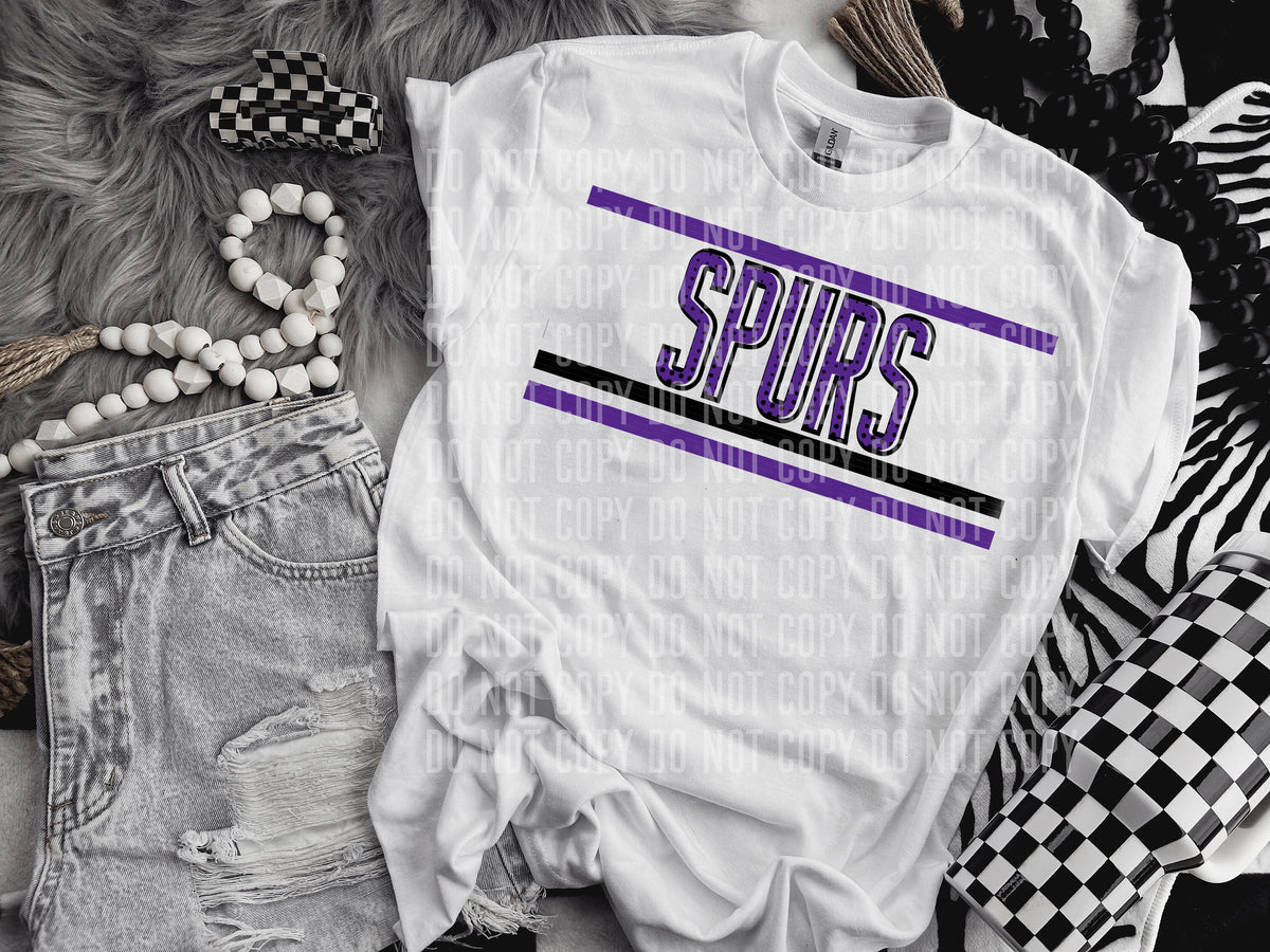 Retro Purple and Dot Spurs (Caplinger) DTF transfer