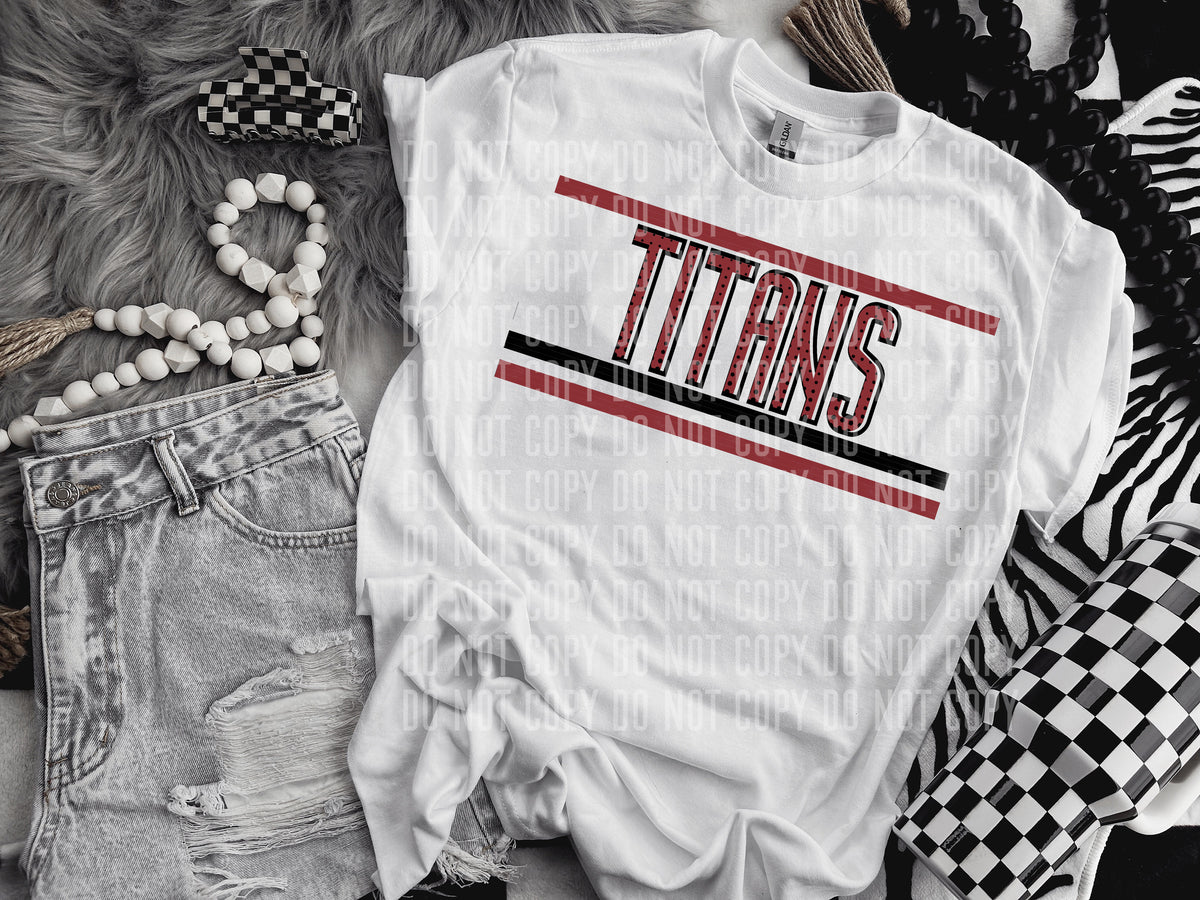 Retro Maroon and Dot Titans (Caplinger) DTF transfer