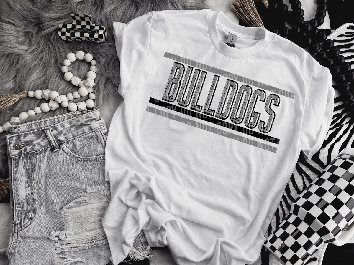 Retro Grey and Dot Bulldogs (Caplinger) DTF transfer
