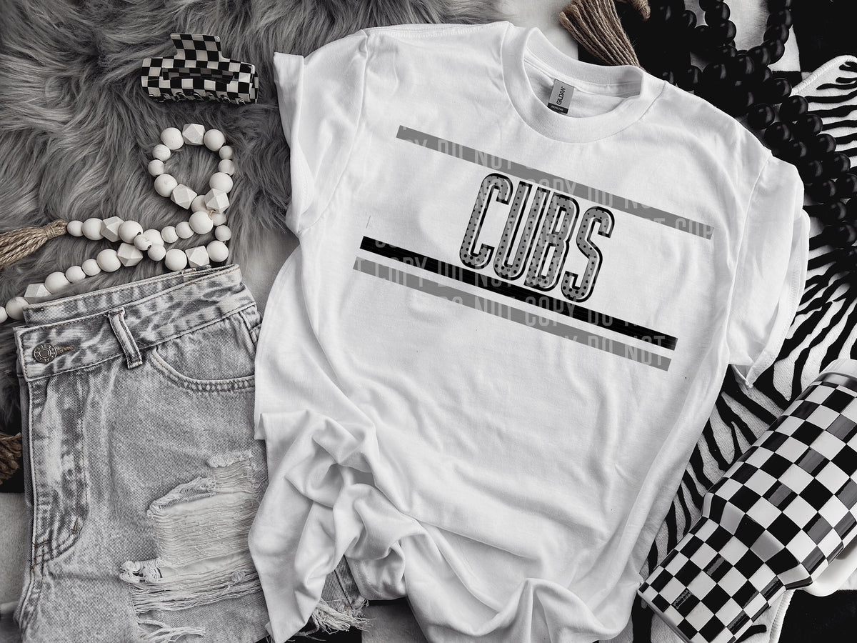 Retro Grey and Dot Cubs (Caplinger) DTF transfer