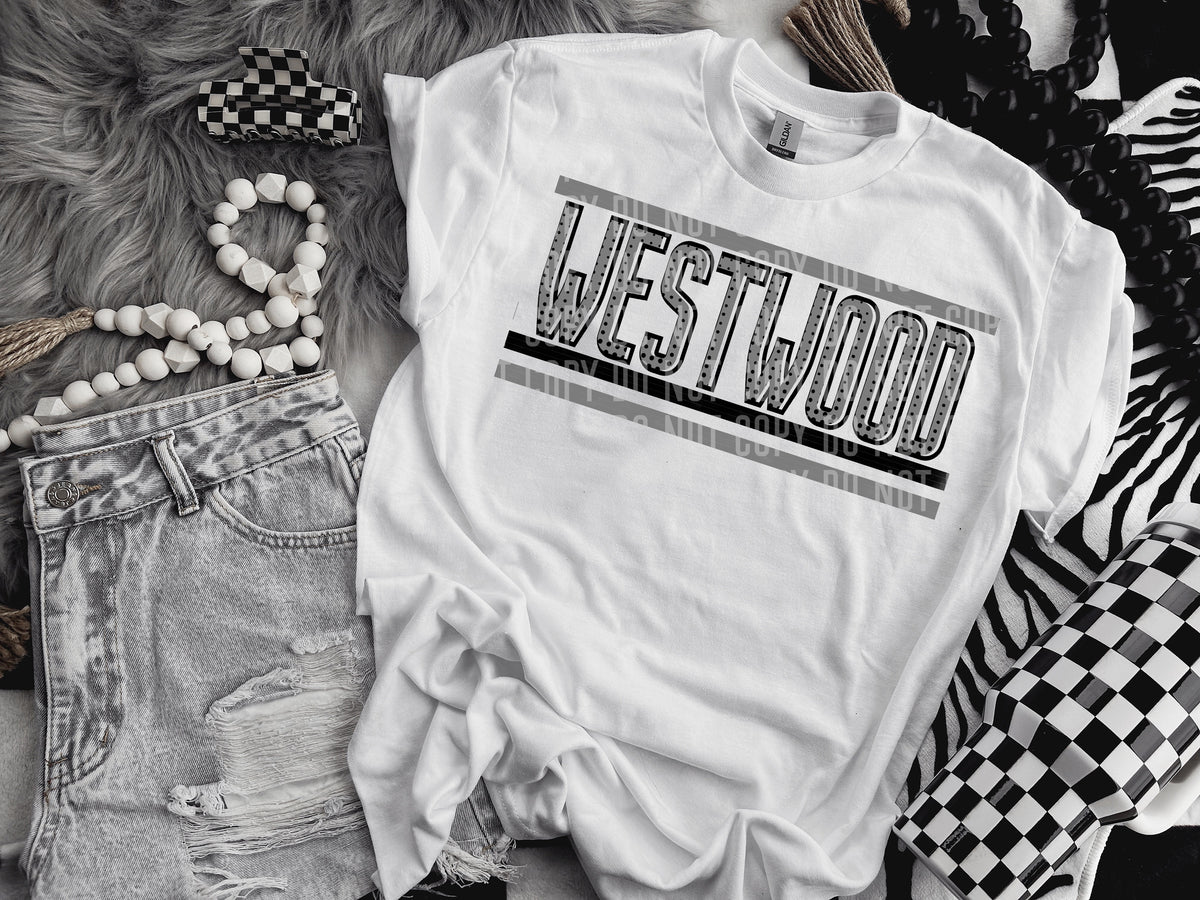 Retro Grey and Dot Westwood (Caplinger) DTF transfer