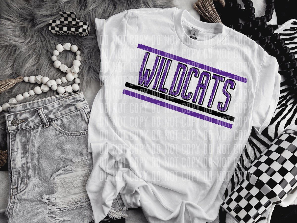 Retro Purple and Dot Wildcats (Caplinger) DTF transfer