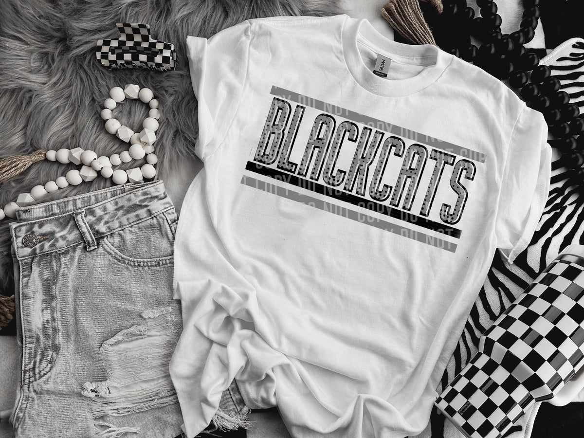 Retro Grey and Dot Blackcats (Caplinger) DTF transfer