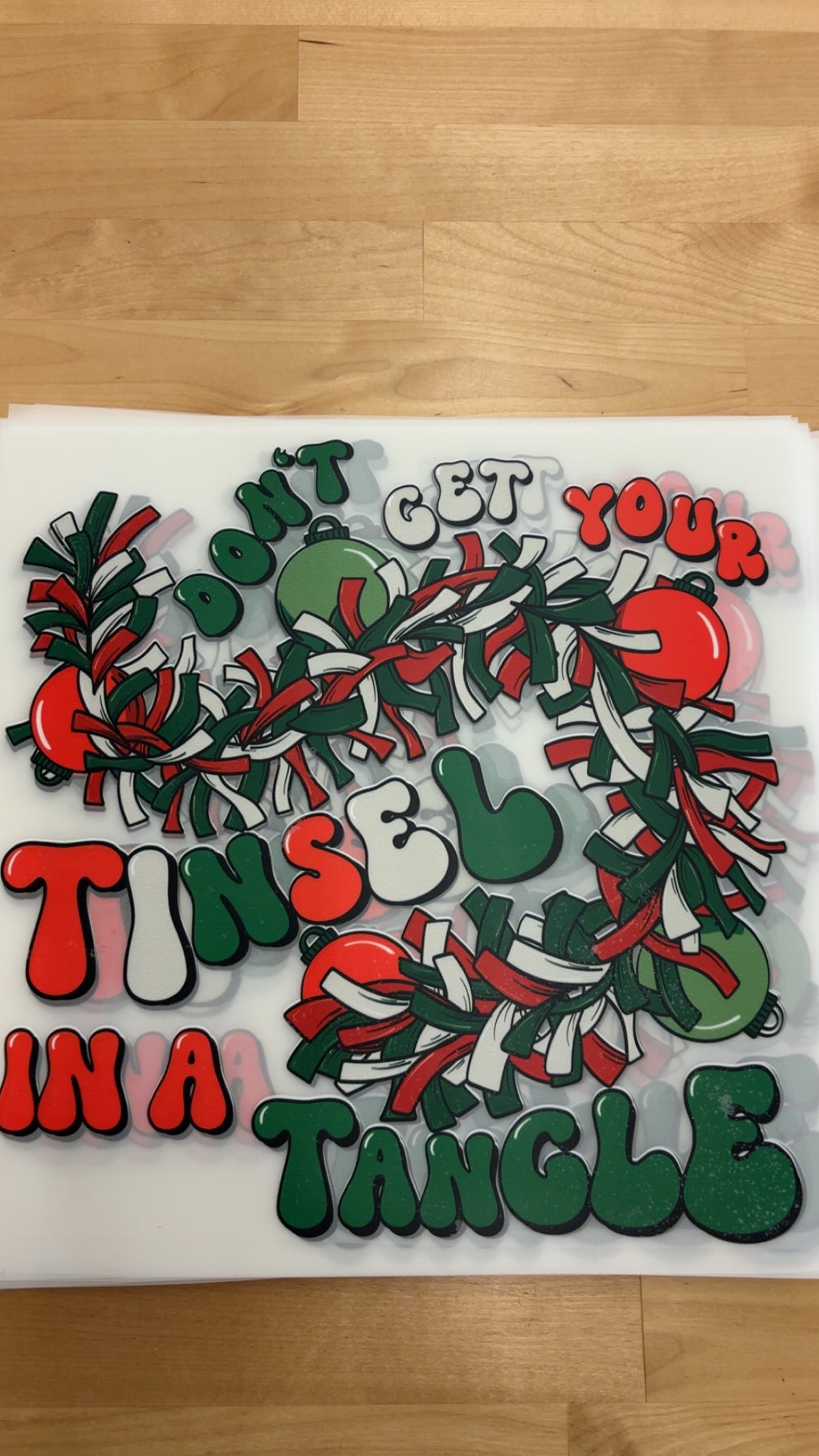 Don't get your tinsel in a tangle DTF transfer