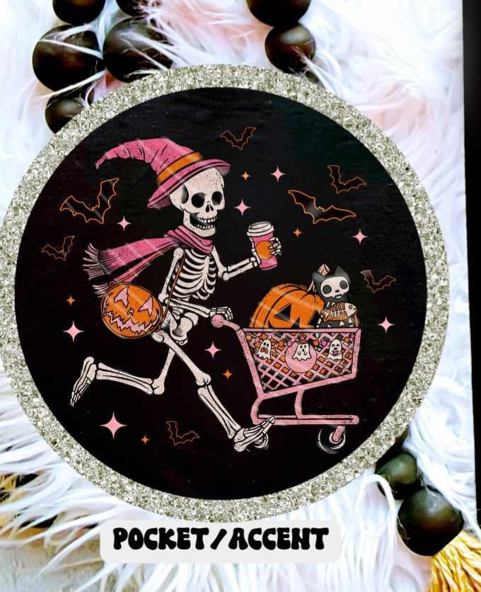 Skellie with shopping cart (gravitee) 52090 DTF transfer