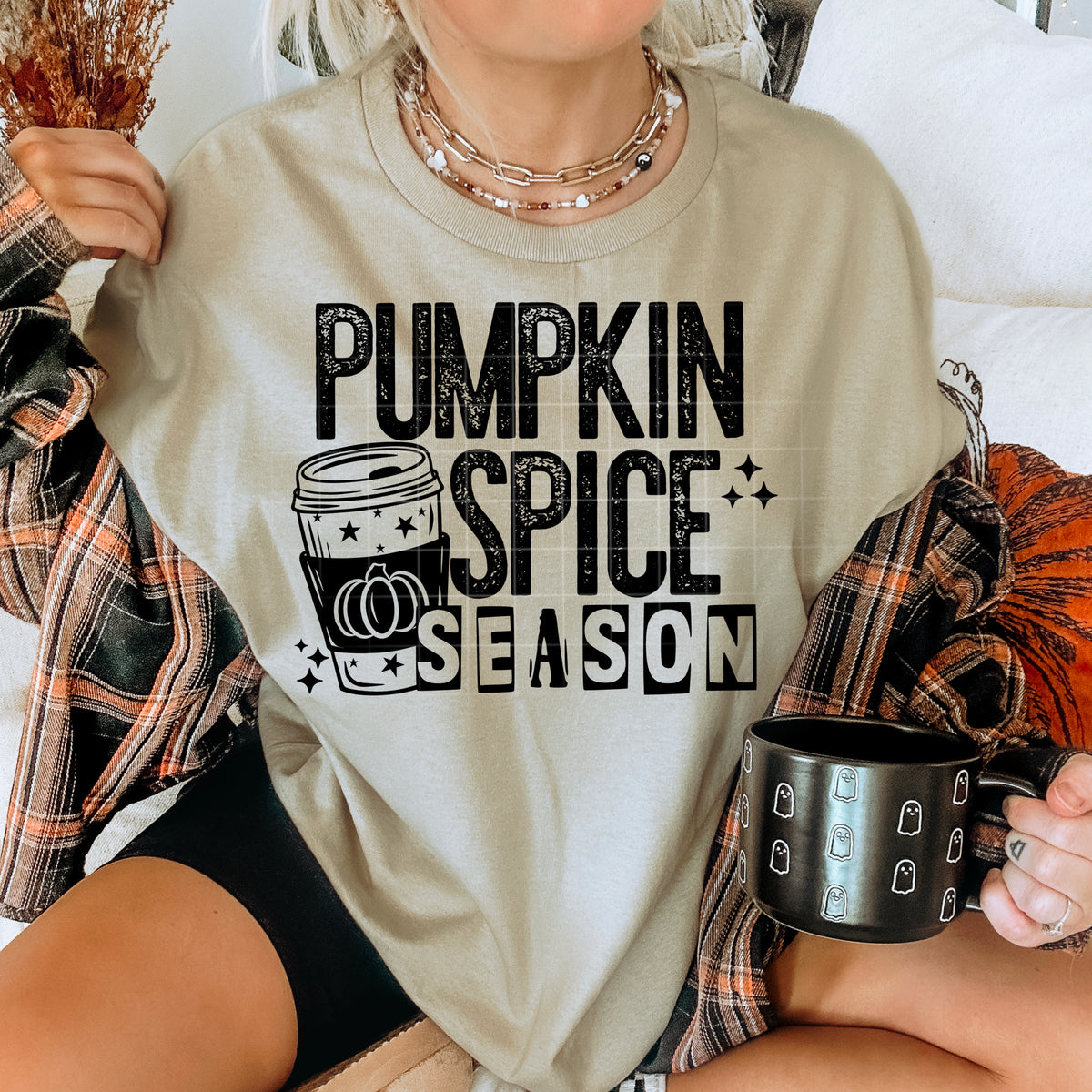 Pumpkin spice season latte BLACK FONT CSC DTF transfer