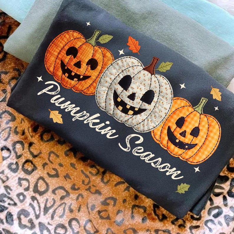 Pumpkin season pumpkin trio patchwork DTF transfer