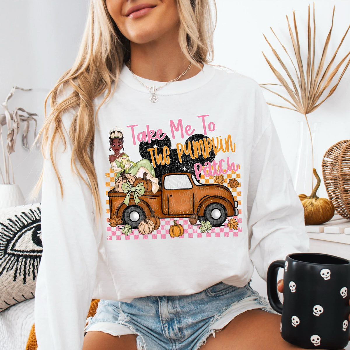 Take me to the pumpkin patch Tiana VIRGO DTF transfer
