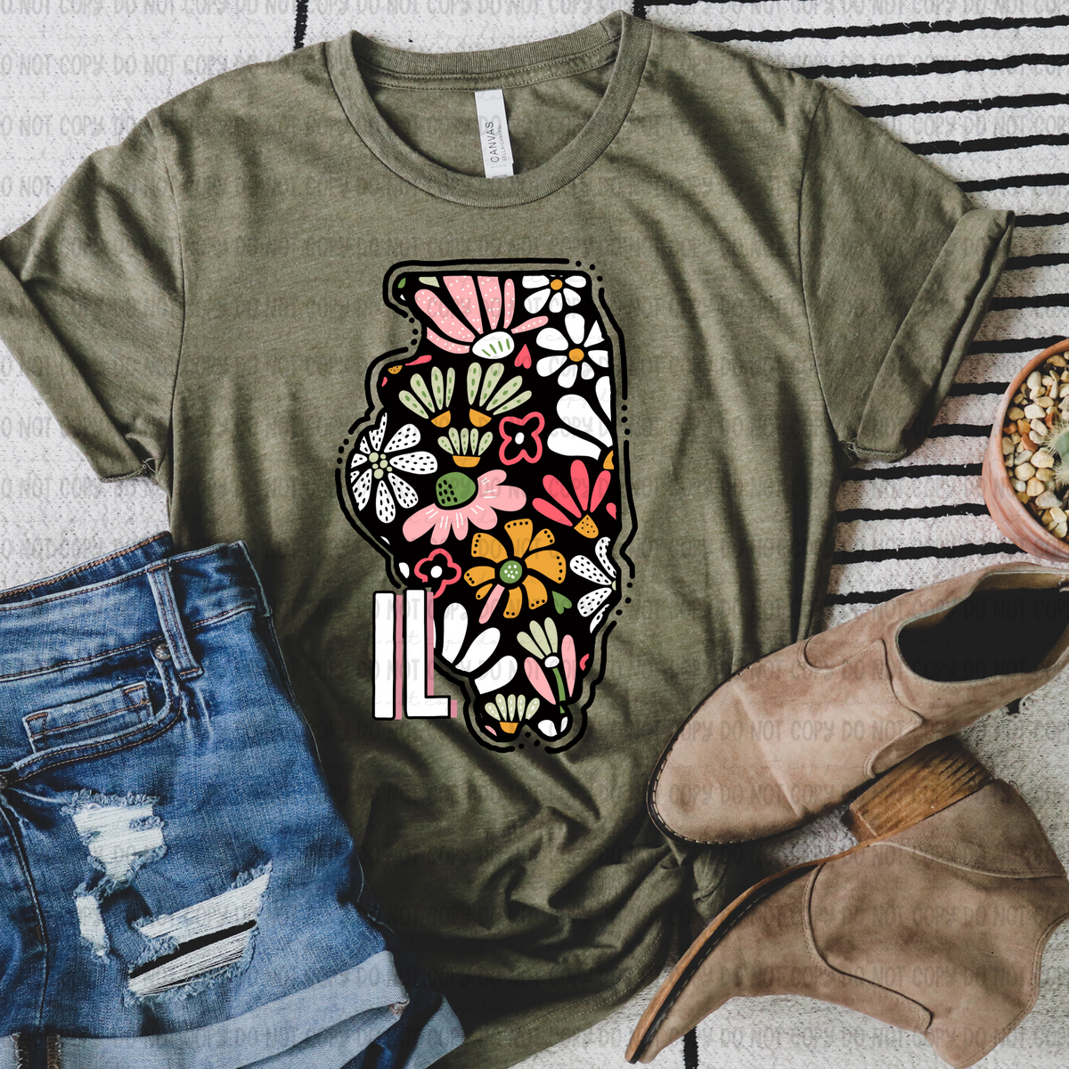 Floral states black background REVEL