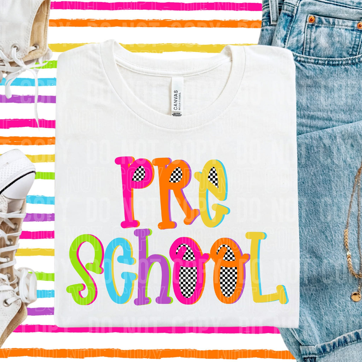 Pre-school colorful DTF transfer
