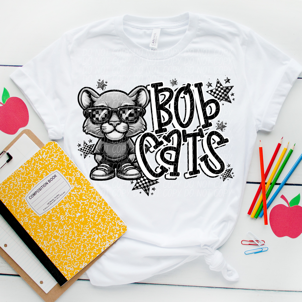 Bobcats checkered city DTF transfer