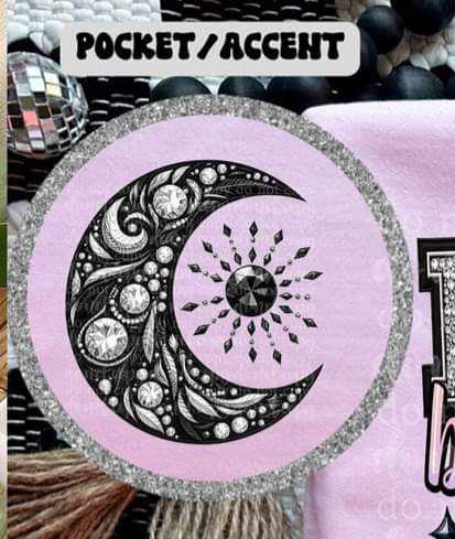 Rhinestone moon pocket (TDD) 44509 DTF transfer