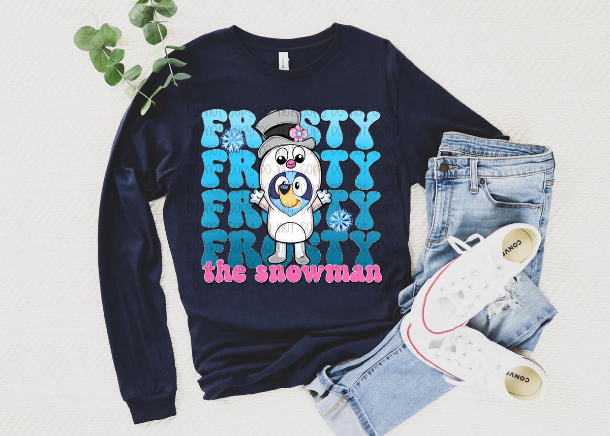 Frosty the snowman blue heelers 111082 DTF transfer