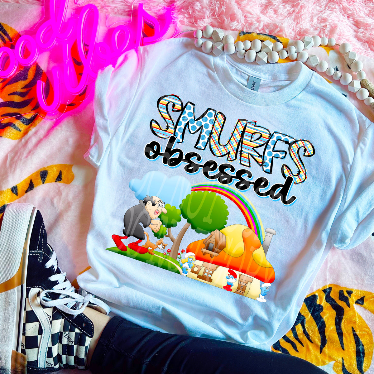 Blue things obsessed DD DTF transfer