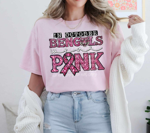 In october bengals wear pink 52036 DTF transfer